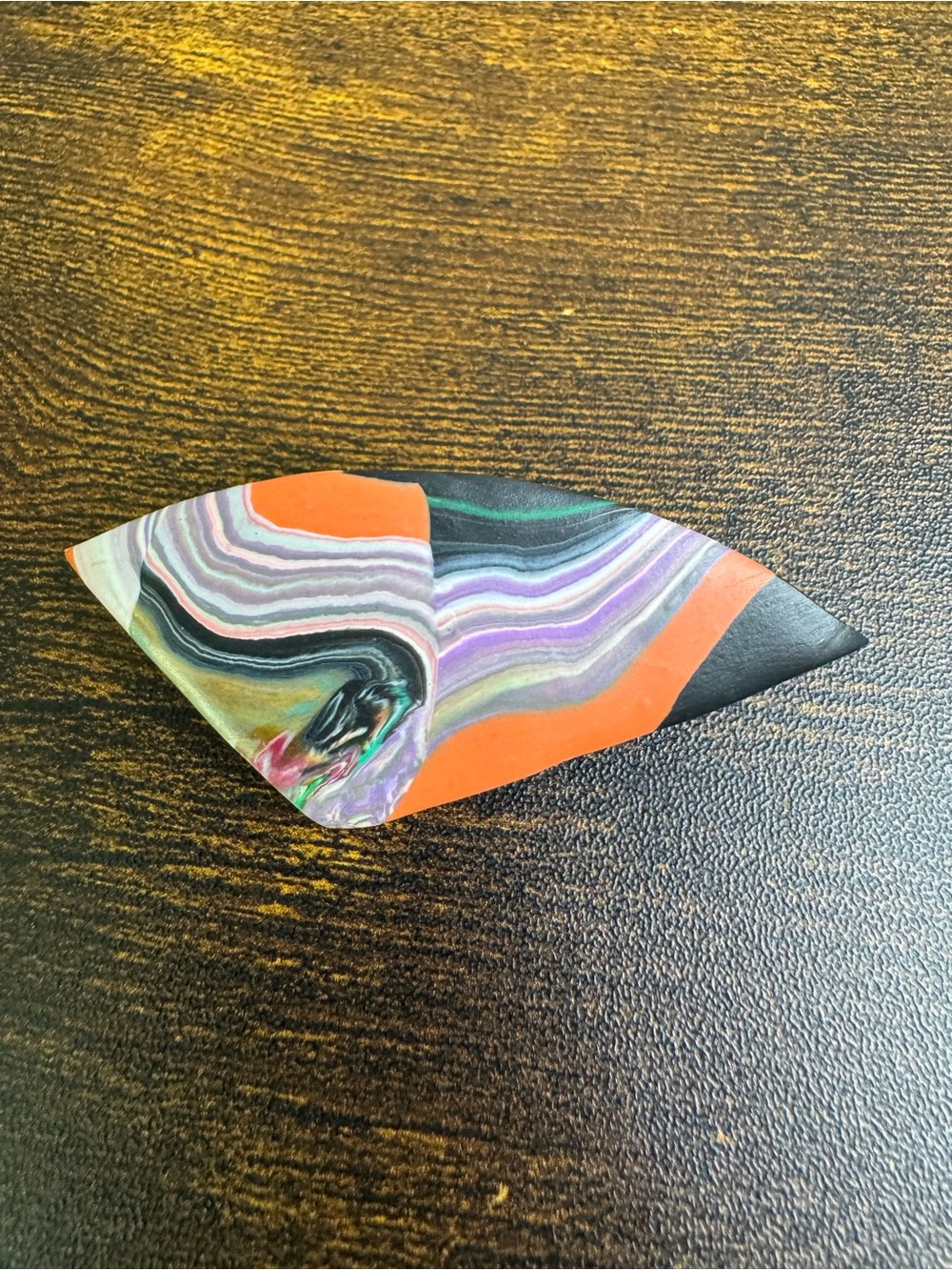 Artisan Lace ‘Agate’ Polymer Clay Pin Brooch